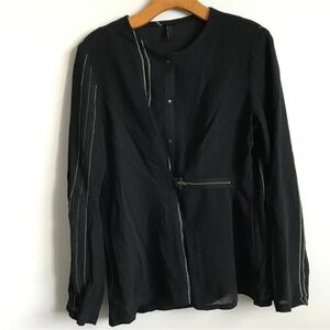 BABETTE SAN FRANCISCO WOMENS SHIRT BLACK LONG SLEEVE XS
